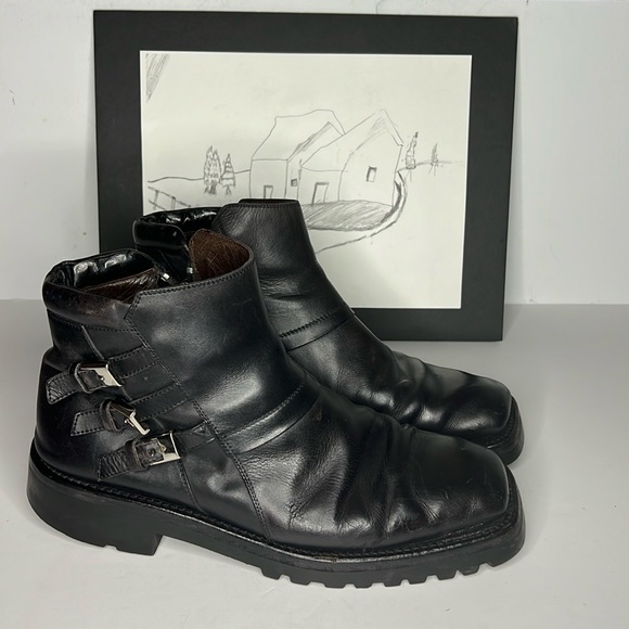 Gianni Versace Black Mens Chelsea Ankle Boots Mens Size 10.5